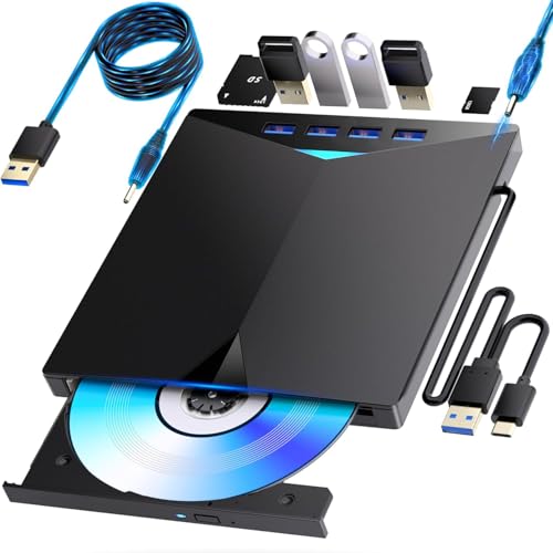 ブルーレイドライブ外付け！さらに速外付けブルーレイドライブ USB-A/C対応 BD/DVD/CD 再生・読み込み・書き込み対応 ポータブルBlu-rayプレーヤー Windows 7-11/Mac OSパソコン対応電源ケーブル付属（black） 1