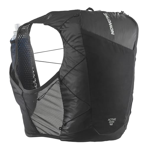 SALOMON(サロモン) ハイドレーション ベスト リュックサック バックパック ACTIVE SKIN 12 SET (アクティブ スキン12 セット) ユニセックス BLACK/METAL M 1