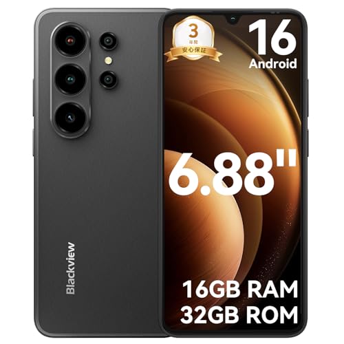 【SIMフリー・技適認証済】Blackview Wave10C スマホ 日本版 Android 16搭載｜Gemini AI対応｜16GB RAM+32GB ROM/1TB拡張｜6.88インチ大画面スマホ｜5000mAh長持ちバッテリー｜13MP+32MPデュアルカメラ｜顔認証・GPS・OTG対応｜専用ケース付き｜ブラック 1