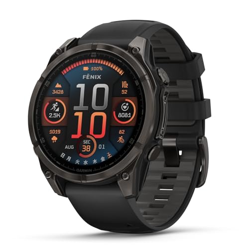 ガーミン(GARMIN) フラッグシップモデル fenix 8 Sapphire AMOLED 47mm Ti Carbon Gray DLC/Black マルチスポーツGPSウォッチ【AMOLEDディスプレイ】 【ランニング・ゴルフ・登山・サイクリング等30種類以上対応】【Android/iOS対応】【Suica機能搭載】【ビジネスシーンもOK】【日本正規品】心電図(ECG)アプリ対応モデル 1