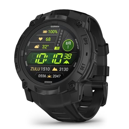 ガーミン(GARMIN) Instinct 3 Tactical AMOLED 50mmサイズ Black 010-03020-80 【ランニング・ゴルフ・登山・サイクリング等30種類以上対応】【Android/iOS対応】【Suica機能搭載】【ビジネスシーンもOK】【日本正規品】の外観・全体像 画像