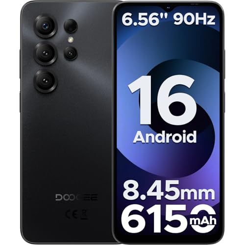 【最新 Andrid 16 スマホ SIMフリー】 DOOGEESmart NOTE56X 6.56インチ スマートフォン 90Hz画面 6150mAh 大容量バッテリー 24GB RAM 64GB ROM 2TB拡張可 8コア AI機能 4G LTE 顔認識+FMラジオ+GPS スマホケース付き 楽天モバイル/Au/docomoの外観・全体像 画像