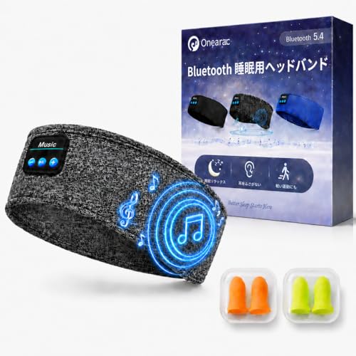 寝ホン 睡眠グッズ Bluetooth5.4 ヘッドホン ヘッドバンドヘッドホン 睡眠用イヤホン へっどホン bluetooth オーバーヘッドホン スリープ スポーツ 両用 ワイヤレスイヤホン asmr 側寝対応 日本語音声ガイダンス マイク内蔵 ハンズフリー通話 マルチポイント対応 快適装着 柔らかい 吸汗速乾 HiFi音質 洗える 男女兼用 技術適合証明済 Onearac Gray 1