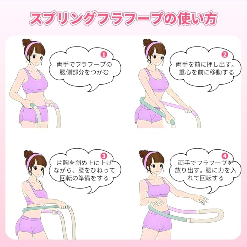 フラフープ ダイエット ウェイト付き ベリー フィットネス PVCソフトスプリングフープ 折りたたみ式 ポータブル フラサークル 脂肪燃焼 筋トレ シェイプアップ （ウエスト・背中・脚・胸）屋内・公園対応 男女兼用 (ピンクグレー1.25KG)の特徴・詳細 画像