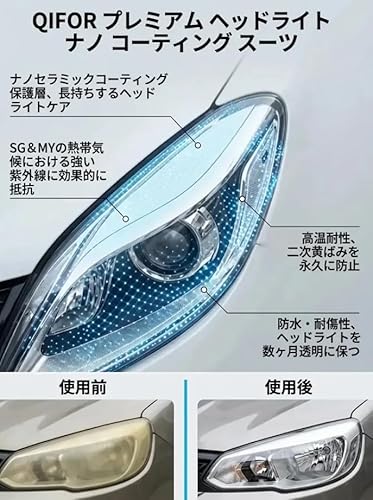 ヘッドライト クリーナー 【瞬時リフレッシュ】カーライトクリーナースプレー ヘッドライト クリア コーティング セットヘッドライトリペアキット 車 黄ばみ 除去 落とし 曇り取り 修復液 100ml 透明感復元傷消し 酸化 シミ ぼやけ 紫外線防止 簡単施工 全車種対応 保護剤20ml、スポンジ、タオル付属 DIY 洗車用品 洗車グッズ カー用品 業務用 (1セット)の特徴・詳細 画像