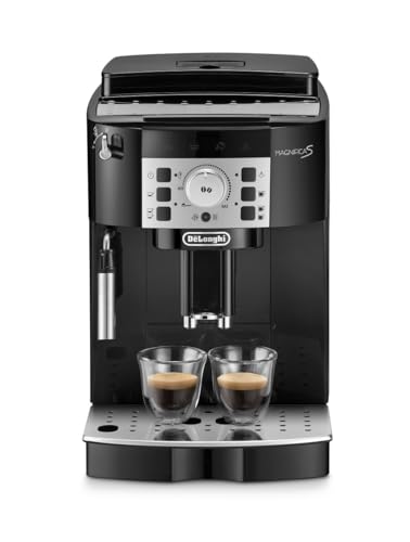 デロンギ 全自動コーヒーマシン マグニフィカS 全2メニュー 豆挽き コーヒーメーカー エスプレッソマシン ブラック ECAM22112B 【デロンギファミリー登録で3年保証、修理も原則72時間以内対応】の外観・全体像 画像
