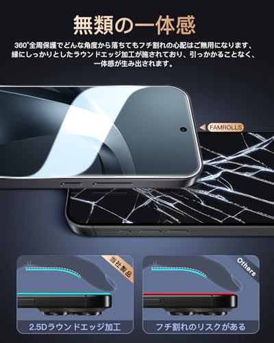 対応 Xiaomi 17T Pro ガラスフィルム カメラフィルム 指紋認証対応 6.83インチ 【2+2枚セット 日本旭硝子製】 対応 シャオミ 17T Pro フィルム 用 Xiaomi17T Pro 保護フィルム ガラス ケース カバー 超クリア画質 高光沢 硬度9H 飛散防止 3D 高感度タッチ 気泡防止 耐指紋 ラウンドエッジ加工 超簡単貼り付け FAMROLLS正規品の特徴・詳細 画像
