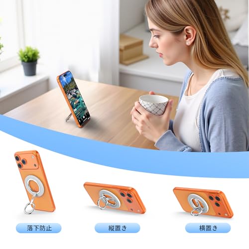 スマホリング【両面強力マグネット・360度回転】磁気吸着リング ダブルリング スタンド機能付き 薄型ホールドリングの特徴・詳細 画像