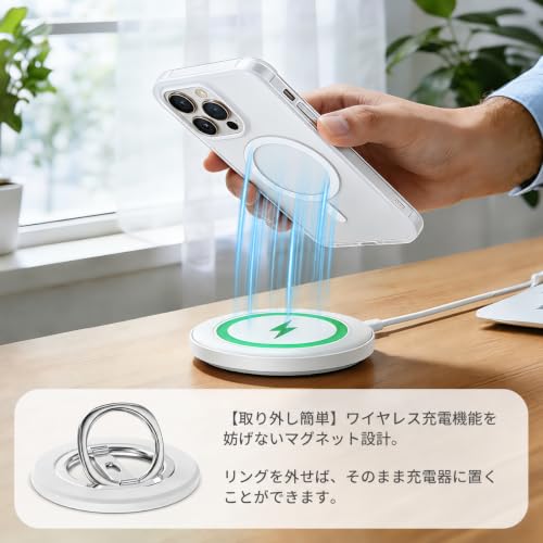 スマホリング【両面強力マグネット・360度回転】磁気吸着リング ダブルリング スタンド機能付き 薄型ホールドリングの特徴・詳細 画像