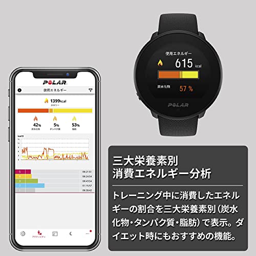 POLAR (ポラール) ユナイト ( Polar Unite ) 健康管理 スマートウォッチ iPhone対応 アンドロイド対応 軽量 【 心拍計/睡眠 メンタルステータス計測/音楽/着信/メッセージ通知】 バックル・スライド ブラック S-L 900108443 【日本正規品】の特徴・詳細 画像