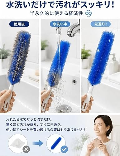 エアコン掃除ブラシ 多機能隙間エアコン送風口クリーニングブラシ 静電気ダスター のみ 洗浄 エアコ ンカビ ファン溝 送風口 通気 換気口 隙間掃除 ブラシ クリーナー グッズ クリーニングキット フィンクリーニン グブラ シ 99.9%吸着 取り 掃 除道具 繰り返し使用 水洗可能 家庭用 車用品 (2, 青)の特徴・詳細 画像