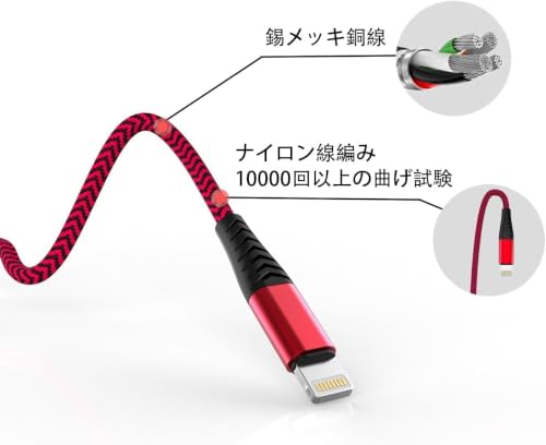 iphone充電ケーブル MFi認証 ライトニングケーブル データ転送 2.4A急速充電 断線防止 高耐久 USB-A to Lightning | 折り曲げ耐性 ナイロン編組ケーブル 絡まり防止 0.25M+1M+2M3本セット iPhone14/13/12/11/X/8などシリーズ対応の詳細・まとめ 画像