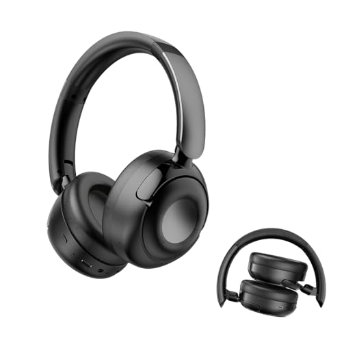 ヘッドホン bluetooth ワイヤレスヘッドホン 6つのシリコンマイク搭載ANCノイズキャンセリング最大80時間再生AIスマートIPX7防水2026最新のBluetooth 5.4有線無線両用ハンズフリー通話対応、マルチポイント接続対応装着が快適で軽量/防漏音/包耳式デザイン/折りたたみ可能です/ゲーム/テレワーク/通学/通勤/スポーツ/音楽用 iPhone/Android対応 1