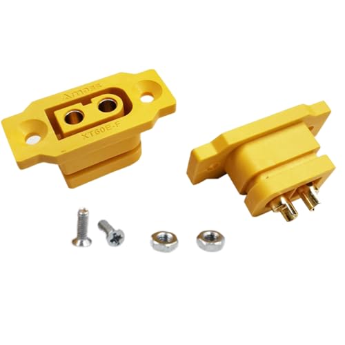 XT60E固定マウントはんだ付けソケット 35A 12AWG XT60Eメスパネルマウントバッテリーはんだ付けコネクタ 固定可能なXT60Eアダプタの特徴・詳細 画像