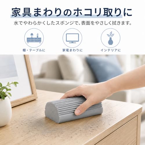 ホコリ取りスポンジ PVA製 ダスタースポンジ 2個入 ファンブレード・家具掃除用 家庭で繰り返し使えるの特徴・詳細 画像
