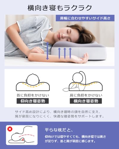 枕 快眠 首が痛くならない まくら 8通リ高さ調整 枕 低反発 安眠枕 横向き マクラ 快眠 ピロー 首肩しっくり寝 pillow 寝返りしやすいの特徴・詳細 画像