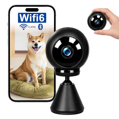 【WiFi6・2.4G/5G対応】 小型カメラ WiFi対応 スマホ連動 隠しカメラ Bluetooth簡単設定 2K 130°広角 AI人体検知 動体検知 暗視撮影 microSDカード最大256GB対応 室内防犯 ペット・お子様見守り 1