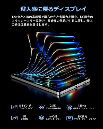 ALLDOCUBE iPlay80 mini Turbo タブレット8.8インチ Dimensity 7400 バイパス充電 120Hz 4GLTEの特徴・詳細 画像