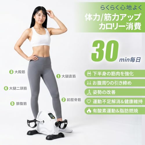 elittle フィットネスバイク エアロバイク ミニ 足漕ぎ 静音 負荷調整 小型 室内 家庭用 高齢者向け 年寄り 2way エクササイズ コンパクト 組み立て簡単 足を鍛える 器具 ルームバイク ダイエット器具 家でできる ダイエット 器具 有酸素運動 サイクリングマシンの特徴・詳細 画像