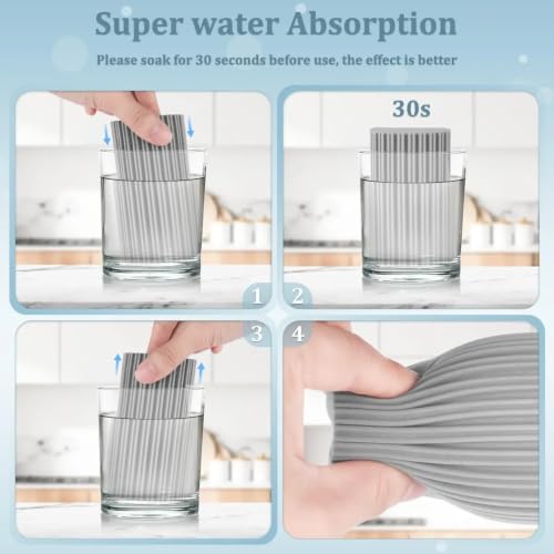 湿ったクリーンダスタースポンジ 4個セット PVA 製 ホコリ取りスポンジ 湿式 高吸水 高密度素材 湿ったダスティング 家庭用 隙間掃除 ス ポ ン ジ 繰り返し 水洗い ブラインド・窓サッシ溝・巾木・鏡・ラジエーター・シーリングファン・家具・車・浴室・食器洗い多用途クリーニングダスター (4個入り b) [並行輸入品]の特徴・詳細 画像