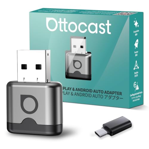 【公式】オットキャスト Mini Aura Ottocast CarPlay/Android Auto ワイヤレス化カーアダプター (シルバー)の外観・全体像 画像