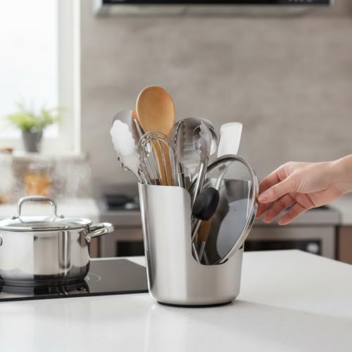 キッチンツールスタンド 多機能 お玉 スタンド 鍋蓋 鍋蓋置き ステンレス 箸立て 調理器具 ホルダー 一体型 省スペース 洗浄簡単 軽量 厚手の特徴・詳細 画像