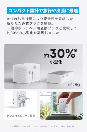 Anker Nano トラベルアダプタ (5-in-1, 20W) ホワイトの特徴・詳細 画像
