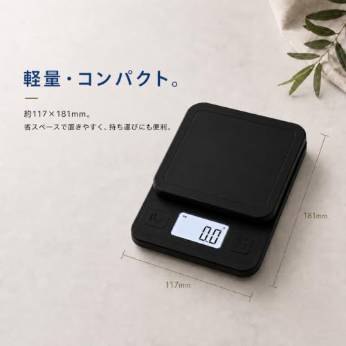 デジタルスケール クッキングスケール キッチンスケール 電子天秤 0.1g/3.0kg 精密電子はかり 収納に便利 LCD ディスプレイ 風袋引き機能の詳細・まとめ 画像