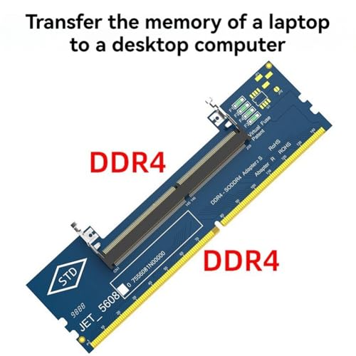 Juinrinet DDR4アダプターカード ノートPC用 SO-DIMM 4 から デスクトップ DDR4 へ 変換 メモリテスト対応 高速安定動作の詳細・まとめ 画像