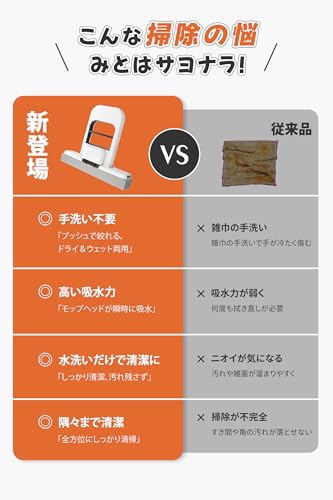 ミニモップ デスク用 2026最新 ハンディモップ 吸水スポンジモップ | 卓上 拭き掃除 フローリング 床掃除 クイックルワイパー互換 お風呂掃除にも (1, グレー, ミニモップセット)の特徴・詳細 画像