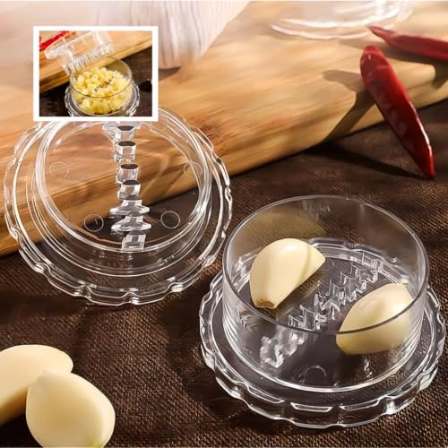 ガーリックプレス ニンニクつぶし器 ガーリックプレス にんにくみじん切り器 ニンニクおろし器 回す簡単ニンニクチョッパー手動回転食材粉砕の特徴・詳細 画像