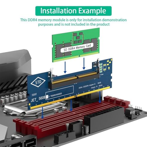 Juinrinet DDR4アダプターカード ノートPC用 SO-DIMM 4 から デスクトップ DDR4 へ 変換 メモリテスト対応 高速安定動作の特徴・詳細 画像