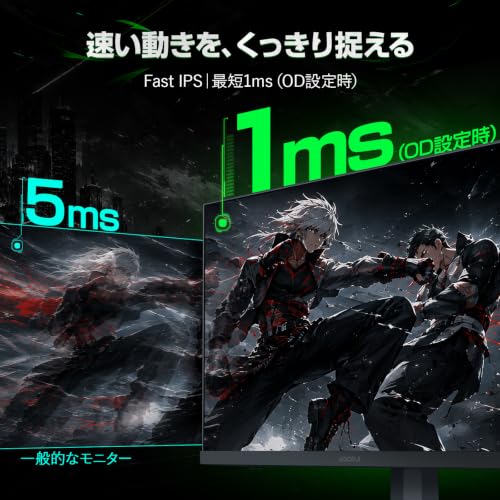 KOORUI ゲーミングモニター 27インチ デュアルモード WQHD 144Hz/FHD 260Hz Fast IPS 1ms HDR400の特徴・詳細 画像