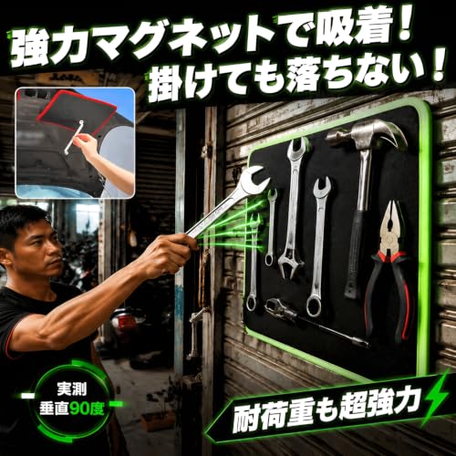 磁気ツールマット マグネットツールホルダー マグネティック吸着シート 工具用磁気パッド フレキシブル 滑り止めの特徴・詳細 画像