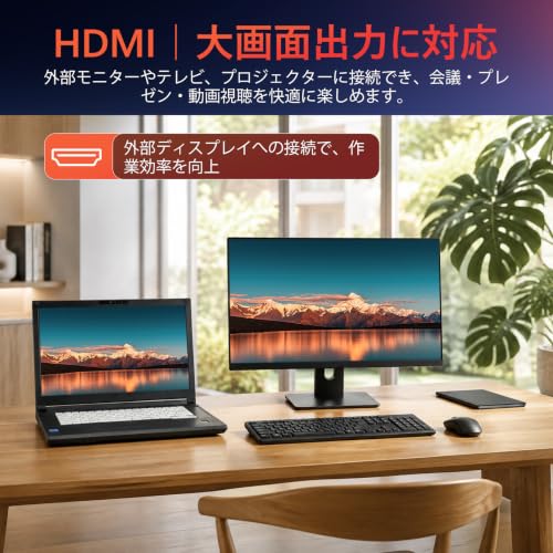 【整備済み品】中古 ノートパソコン軽量 A5511 15.6フルHD ノートPC 第11世代Core i3/メモリ16GB/SSD 256GB/USB/HDMI/Wi-Fi/Bluetooth/超軽薄 Win 11 & Office 2021搭載の特徴・詳細 画像
