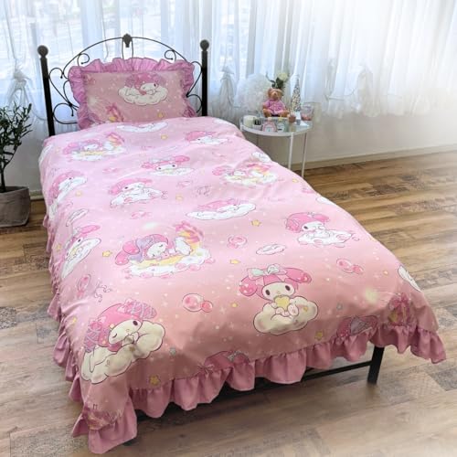 サンリオ(SANRIO) マイメロディ ボリュームフリル 布団カバー3点セット 枕カバー シーツ 掛布団カバー シングル SB-673-Sの外観・全体像 画像