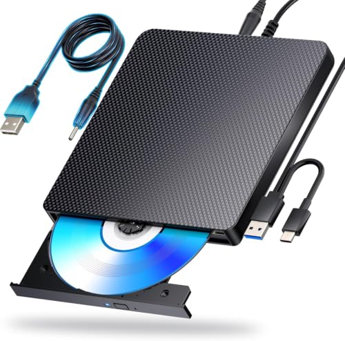 ブルーレイドライブ外付け blu-rayプレイヤー再生読み書usb-aと (type-c)BD DVD CDプレーヤー 外付けブルーレイ ドライブ ブルーレイディスク対応WIN7-11/MAC対応 ノートパソコン対応(black)の外観・全体像 画像