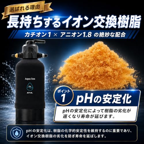 ACTIAL 純水器 イオン交換樹脂 洗車 10L 専用カバー TDSメーター付き 日本製 保証付き 純水機 (2026年モデル/切替タイプ)の特徴・詳細 画像