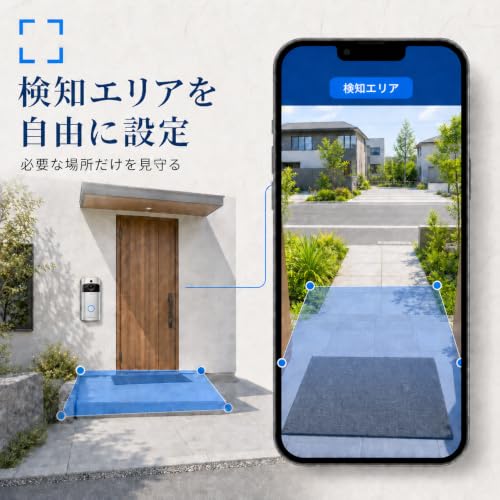インターホン ワイヤレス 工事不要 カメラ付き スマホ連動 人物検知 遠隔確認 録画機能 広角レンズ 簡単取り付け 日本語説明書付きの特徴・詳細 画像