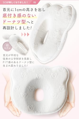 子供まくら 子ども用まくら 【洗える サブカバー付き 天然コットン100% キッズ枕 本体 洗濯可能】 コペルタ (くまちゃん柄)の特徴・詳細 画像