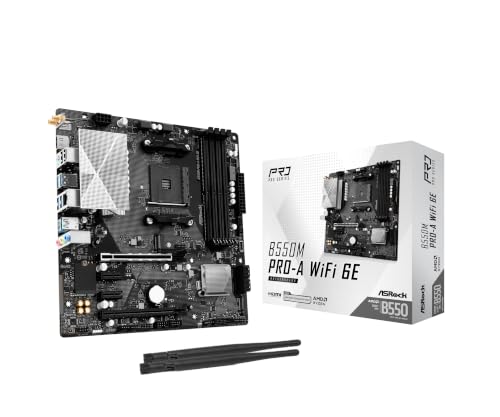 【Amazon.co.jp限定】 ASRock マザーボード B550M Pro-A WiFi 6E AM4ソケット対応 DDR4 Micro-ATX マザーボード 【正規代理店品】の外観・全体像 画像