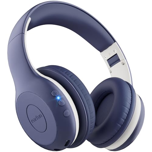 EarFun K2 子供用ワイヤレスヘッドホン Bluetooth 5.4 / 学校/授業/旅行/音楽/映画など適用 (ネイビー) 1