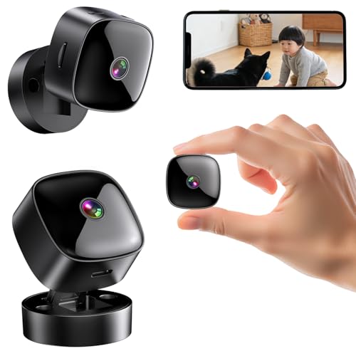 2026新版 小型カメラ 【 1080p画質·暗視機能 】防犯カメラ 赤外線暗視 WiFi/WiFiなし両用 スマホ遠隔操作 複数人同時視聴 ループ録画 長時間録画 マグネット式360度回転 USB充電 屋内屋外対応 玄関/車内/ペット見守り 日本語取扱説明書付 1