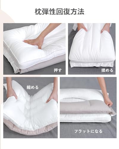 枕 首が痛くならない 人気 まくら 安眠枕 二層構造•耳と後頭部の凹型中空設計 低反発 高反発 丸洗い可能の詳細・まとめ 画像