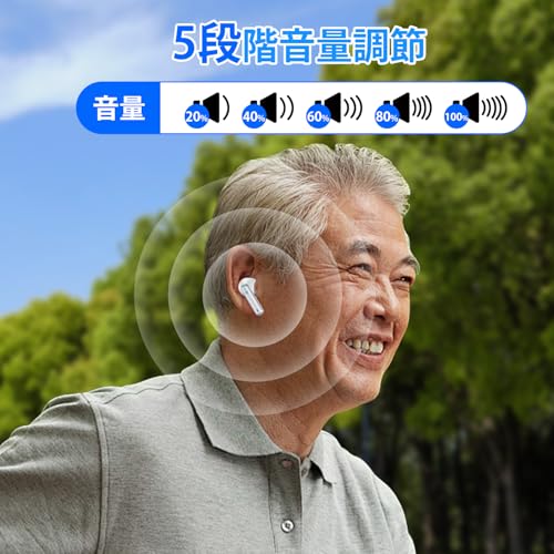 集音器 高齢者 しゅうおんき イヤホン型【2026年新モデル1台2役】音声拡聴器 両耳/片耳対応 5段階音量調節 降噪 目立たない 簡単操作 小型の特徴・詳細 画像