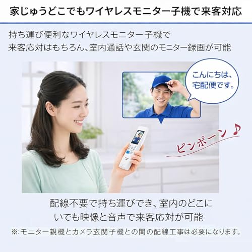 パナソニック対応 VL-MWD505 親機のみ テレビドアホン スマホ連動 録画機能 オリジナル付箋付き VL-SWD505KF 家族とつながる、外出先でも便利の特徴・詳細 画像